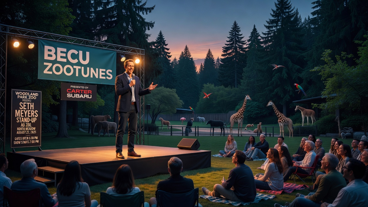 Seth Meyers Leva Stand-Up ao Woodland Park Zoo em Agosto